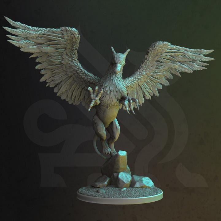 
10pc Knights of the Golden Griffins DnD Dungeons and Dragons 28mm/32mm TTRPG Wargame Miniature Pack DnD 5e Pathfinder Warrior and Knights