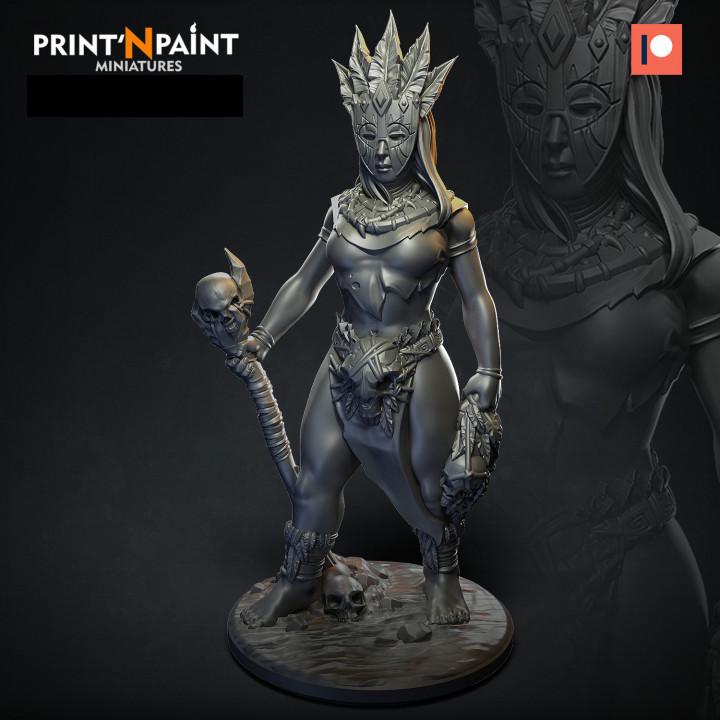 
Tribal Ritualist Miniature – Dungeons and Dragons DnD 5e Pathfinder RPG Tabletop Fantasy Figure –PnP