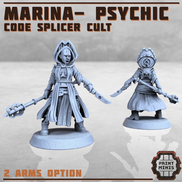 
Marina - Code Splicer Cult, Futuristic Miniatures, Gangster, Grimdark, Undercity Splicer