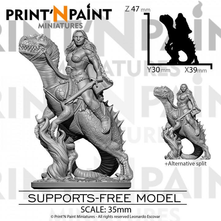 
Raptor Rider Amazon Miniature – Dungeons and Dragons RPG Tabletop Figure Pathfinder 5e –PnP