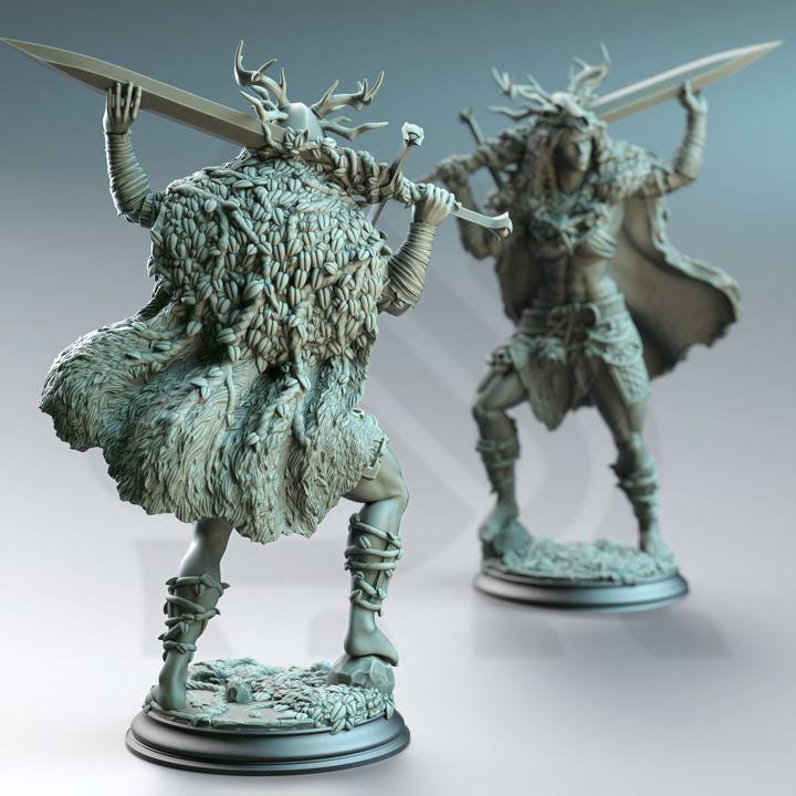 
Goliath Fey Barbarian Dungeons and Dragons 28mm/32mm/38mm Mini RPG Tabletop Miniature DnD Painting Pathfinder 5e DnD  Aram'ra - DmS