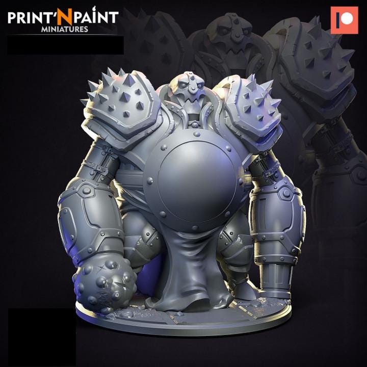 
Iron Golem – Fantasy Construct Miniature – 28mm 32mm 35mm Scale – Tabletop RPG Figure for DnD & Pathfinder – Gray PLA 3D Printed –PnP