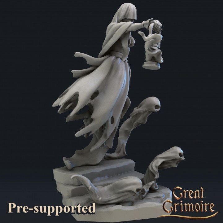 
2pc Female Ghost Miniatures, DnD Scatter terrain, Dungeons and Dragons, Diorama, Ghost figurines, Basing Materials, Skull Miniatures