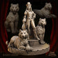 
Susan and her tigers for Dungeons and Dragons 28mm/32mm/35mm TTRPG Tiger Miniature Creatures Circus Figurines - GG