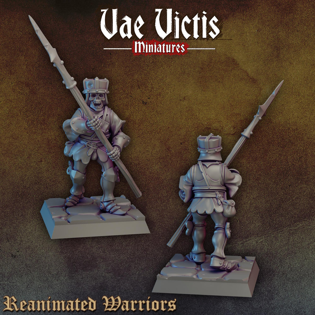
10pc Skeleton Warrior Set for DnD Dungeons and Dragons 28mm/32mm Scale TTRPG Fantasy Wargame Skeleton Figurines Armored Warriors