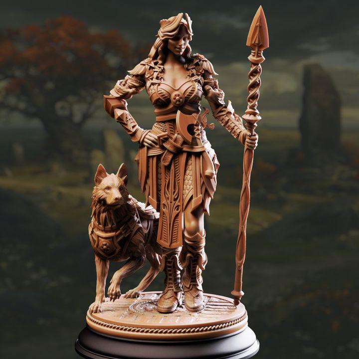 
2 pc Goddess of the Hunt - Frøya  Dungeons and Dragons 28mm/32mm/38mm Mini RPG Tabletop Miniature DnD Painting Pathfinder 5e DnD - DmS