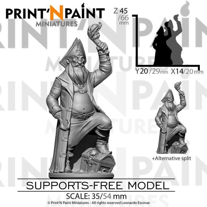 
Human Pirate Captain Miniature – Dungeons