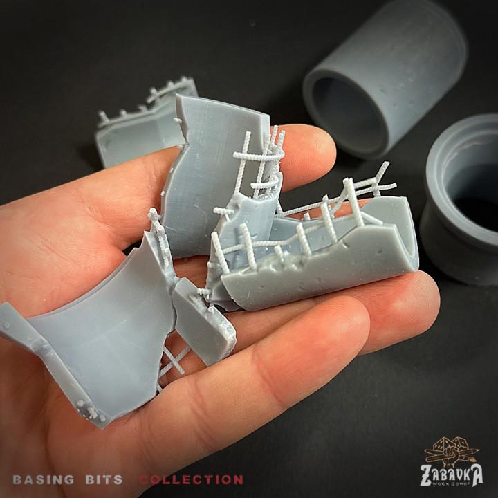 
16pc Concrete Pipes Basing Bits 28mm/32mm Wargaming Infrastructure Scatter Destroyed Dystopian Concrete City Building Entrance ElementsZbW