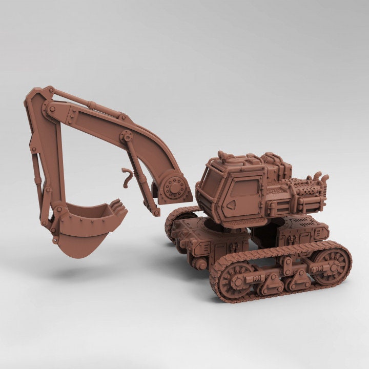 
Miniature Excavator for RPGs Detailed Wasteland SciFi Terrain 28mm/32mm Post Apocalyptic Miniatures Construction Miniature DnD Terrain 40K