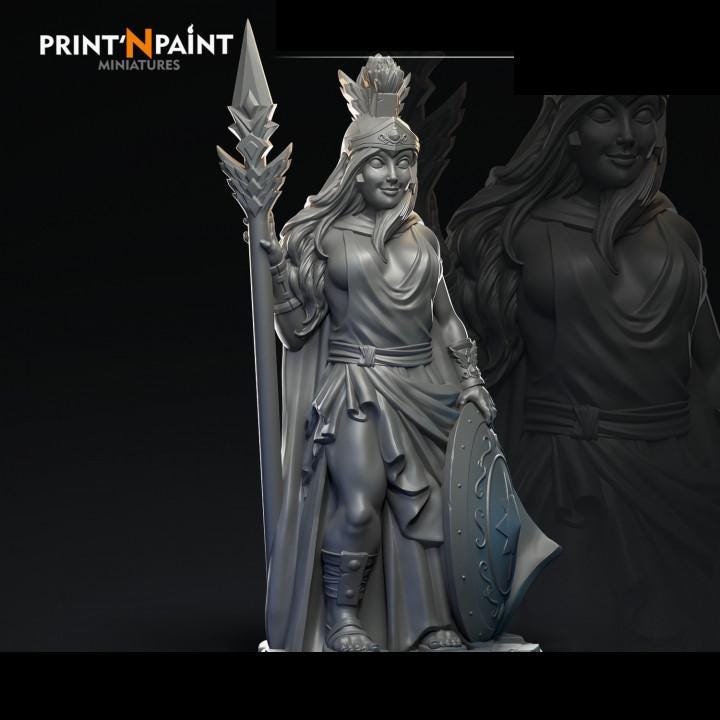 
Athena Warrior Miniature – Dungeons and Dragons RPG Tabletop Fantasy Creature Figure for DnD 5e Encounters –PnP