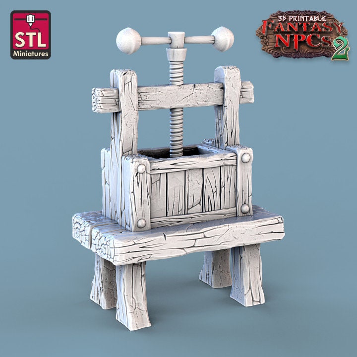 
Winemakers Set, DnD, Dungeons and Dragons, Tavern Furniture, DnD Scatter Terrain, 28mm 32mm, Barrels, Wine Miniature Terrain, Furniture