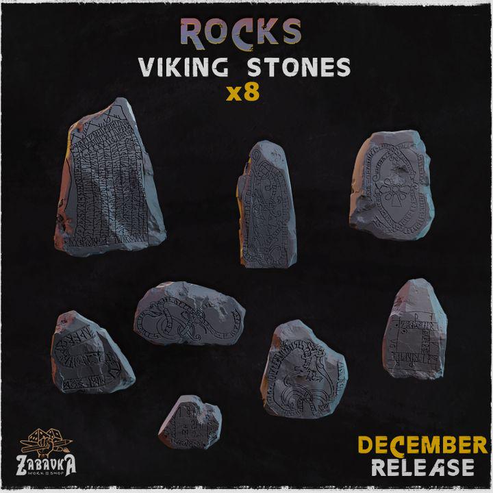 
8pc Rocks Viking Stones for Dungeons and Dragons 28mm/32mm Basing Bits DnD Terrain Scenery Scatter D&D TTRPG Mini Basing Material - ZbW