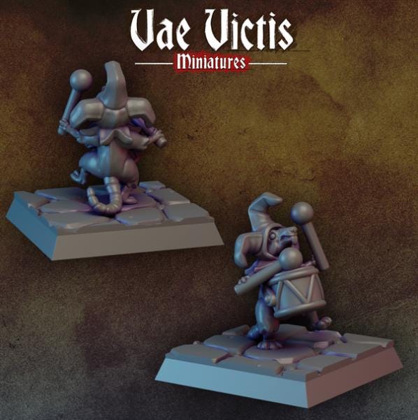 
Marching Band Rat Miniature DnD Dungeons and Dragons 28mm/32mm TTRPG Fantasy Wargame Miniature Ratfolk NPC Fantacy Miniature Pathfinder 5e