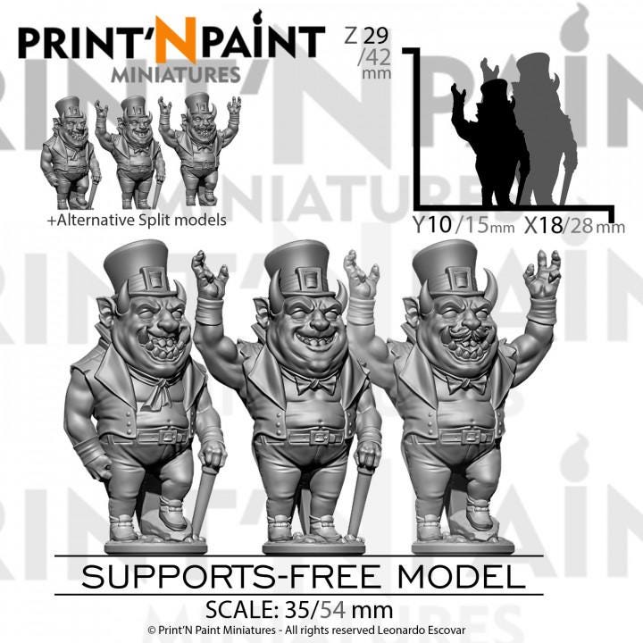 
3 Devil Entertainers Miniature – Dungeons and Dragons RPG Tabletop Figure Pathfinder 5e –PnP