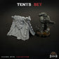 
9pc Tents - Basing Bits 28mm/32mm Wargaming Basing Materials Crude Tent Miniatures Hike Scenery Elements Scenic Battlefield Campsite Basing