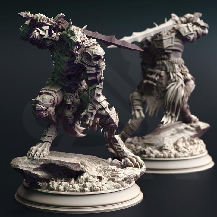 
Werewolf Knight Miniature Dungeons and Dragons 28mm/32mm/38mm Mini RPG Tabletop Miniature DnD Painting Pathfinder 5e DnD Corsicus - DmS