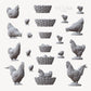
Chicken and Basket Miniatures DnD Dungeons and Dragons Basing Bits Materials 28mm/32mm Chicken Miniature Farm Animal Scatter Terrain DnD