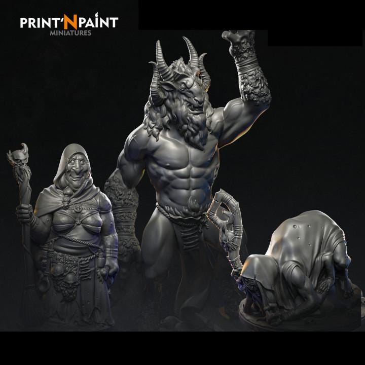 
Witches Coven 3-Miniature Bundle – Dungeons and Dragons Witch NPC Set for DnD 5e Coven Encounters, Dark Magic & Fantasy RPG Tabletop –PnP