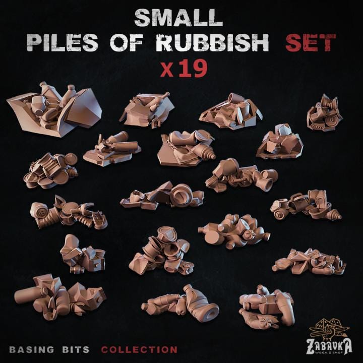 
19 Pc Small Piles Of Rubbish - Basing Bits
