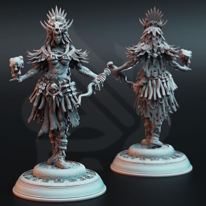 
Goliath Blood Shaman Priestess Mini Dungeons and Dragons 28mm/32mm/38mm Mini RPG Tabletop Miniature DnD Pathfinder 5e DnD Driga - DmS