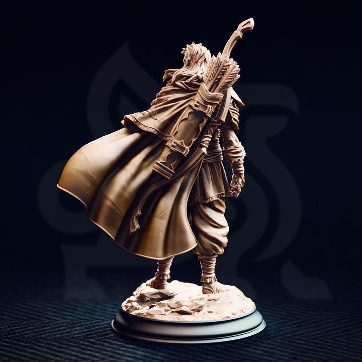 
Sun Elf Tracker, Sactarin,  Dungeons and Dragons 28mm/32mm/38mm Mini RPG Tabletop Miniature DnD Painting Pathfinder 5e DnD - DmS