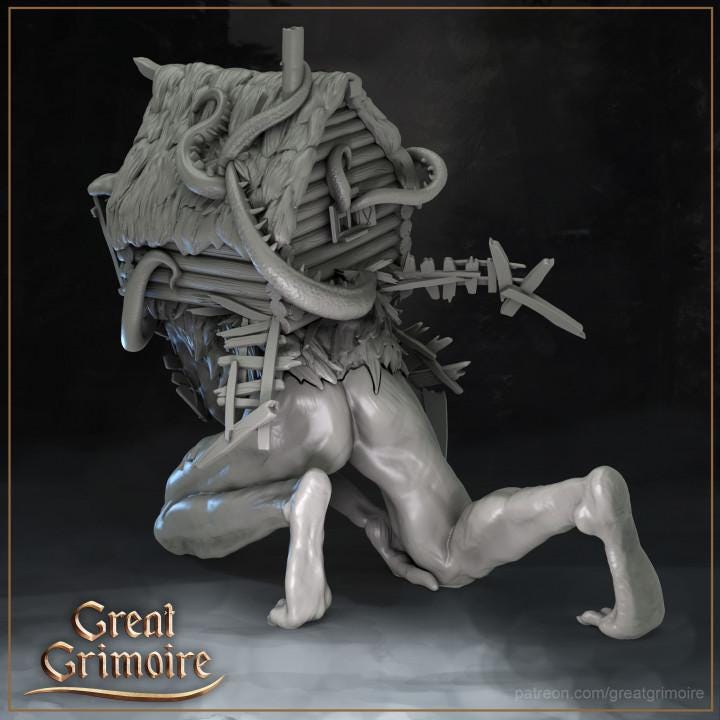 
Mimic Cabin Monster for Dungeons and Dragons 28mm/32mm Tentacle Boss TTRPG  Cabin in the woods - GG