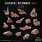 
15pc Rocks & Stones Basing Bits 28mm/32mm Fantasy TTRPG Basing Materials Naturalistic Geological Scatter Terrain Mountain Wargaming Scenery