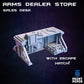 
The Arms Dealer Store 28mm/32mm Weapons Merchant TTRPG Wargame Terrain Kit Night Market Collection Basing bits Scifi Gun Shop Scenery