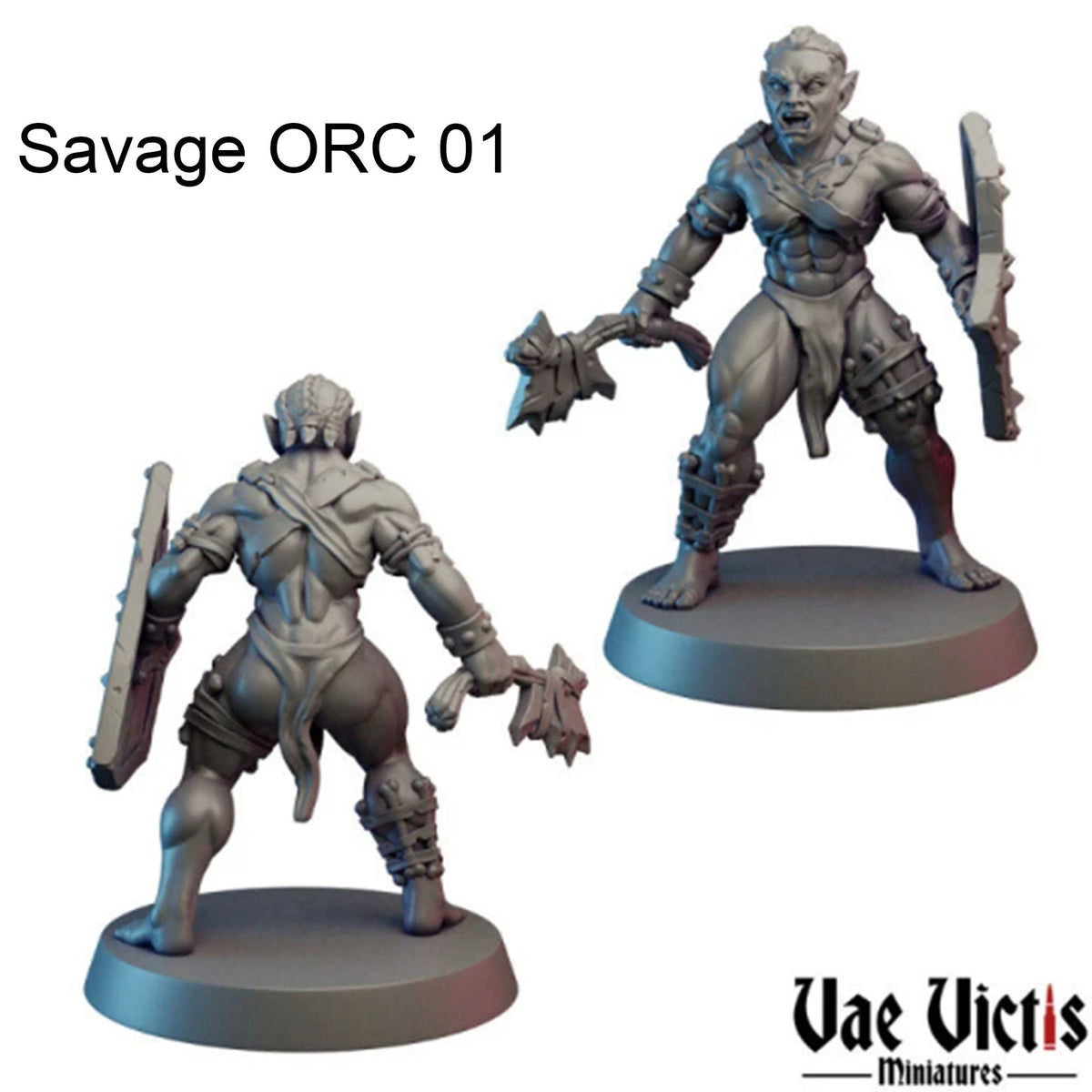 
6pc Savage Orcs DnD Dungeons and Dragons 28mm/32mm TTRPG Wargame Miniatures Fantasy Orc Champions
