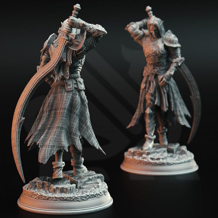 
Drow Moon Paladin Dungeons and Dragons 28mm/32mm/38mm Mini RPG Tabletop Miniature DnD Painting Pathfinder 5e DnD Relethyr - DmS
