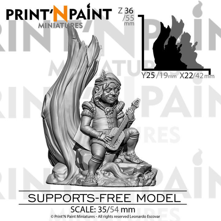 
Halfling Bard Miniature – Dungeons and Dragons Character – RPG Tabletop DnD Pathfinder 5e Fantasy Musician Figure –PnP
