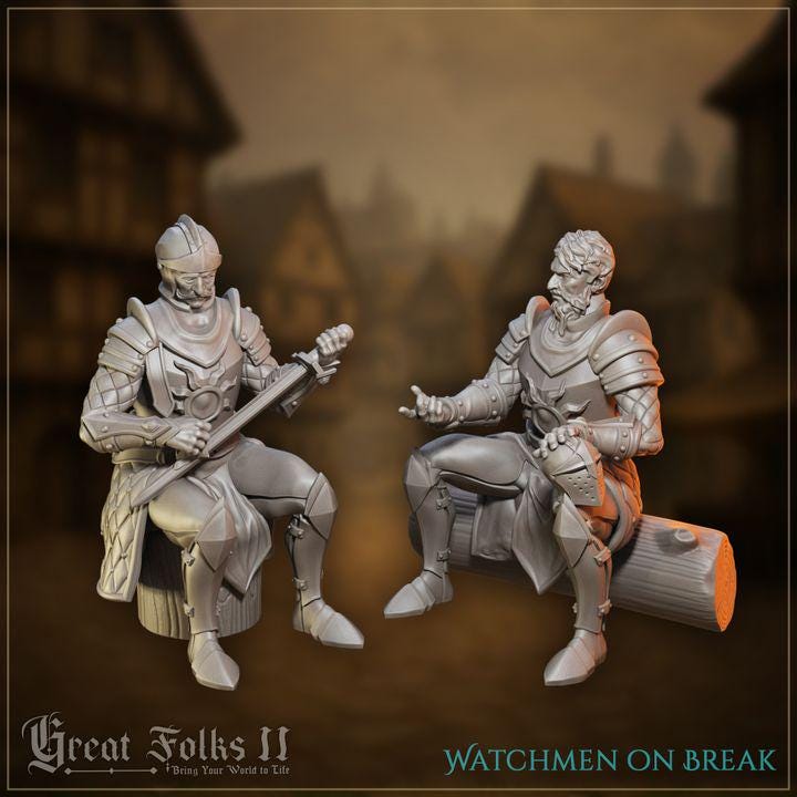 
The Ultimate Diorama Pack of Miniature Villagers Townsfolk NPCs and Buildings 28mm/32mm TTRPG Townsfolk Miniatures Medieval Figurines - GG