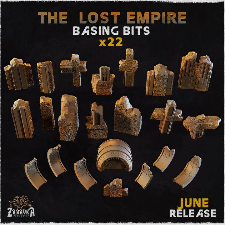 
22pc The Lost Empire for Dungeons and Dragons 28mm/32mm Basing Bits DnD Scatter Terrain Scenery Scatter D&D TTRPG Mini Basing Material - ZbW