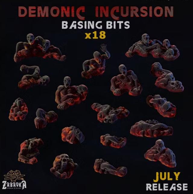 
18pc Spawn Demons Basing Bits DnD Dungeons and Dragons 28mm/32mm Scatter Terrain Pipe Miniatures Adeptus Fantasy TTRPG Wargame Terrain