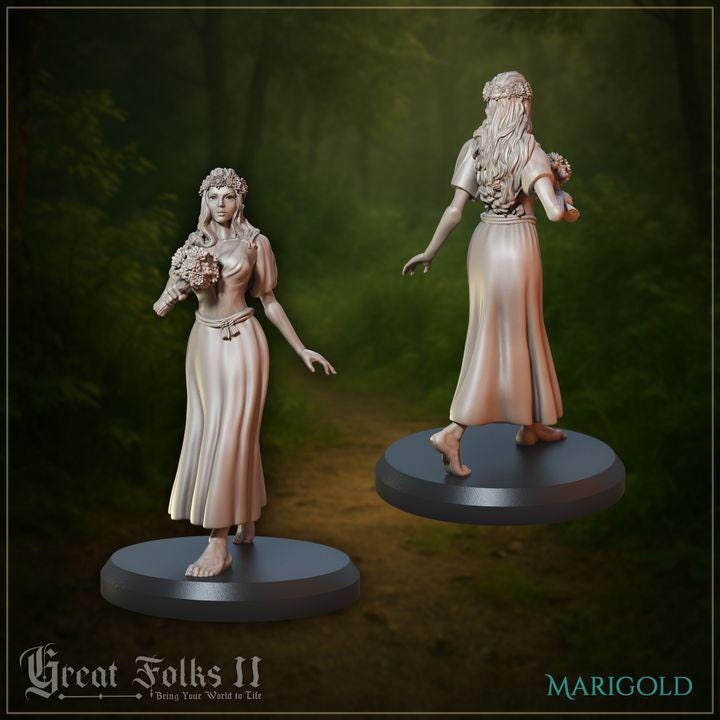 
Midsummer Divination DnD Dungeons and Dragons Tabletop RPG Fantasy Miniatures 28mm/32mm/75mm Scale Miniatures Roleplaying Game