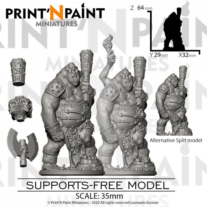
Smiter Cyclops Miniature – Dungeons and Dragons DnD 5e Pathfinder RPG Tabletop Fantasy Figure –PnP