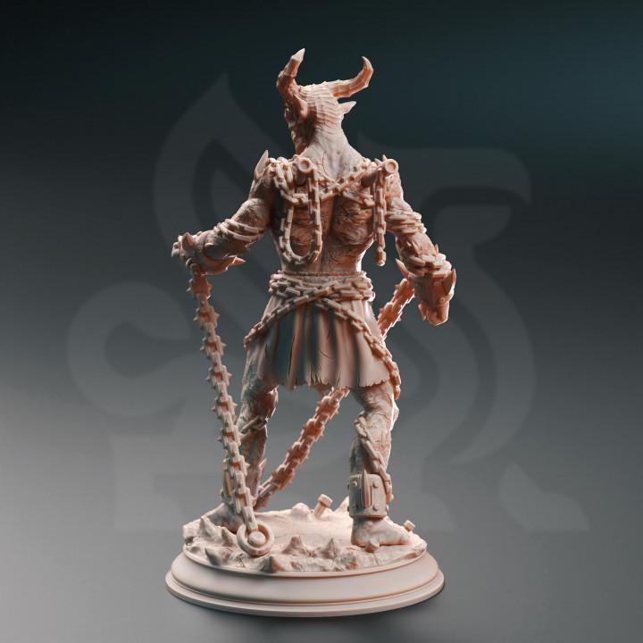 
3pc Chained Devils DnD Dungeons and Dragons 28mm/32mm TTRPG Fantasy Wargame Miniature DnD 5e Pathfinder Fantasy Devil 5e Demons