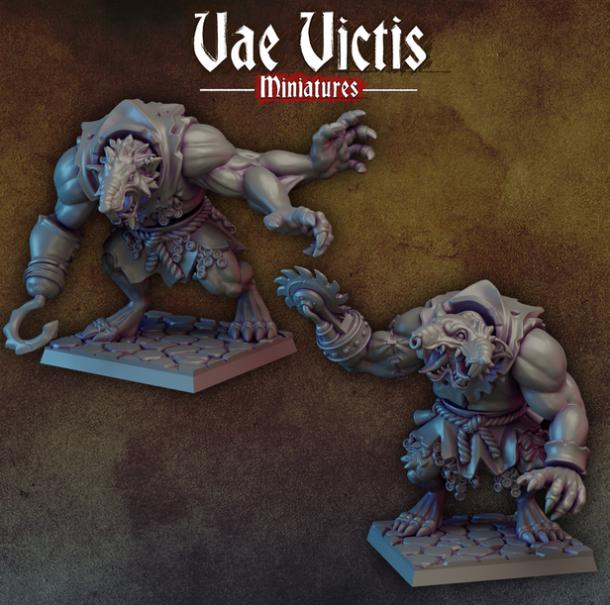
2pc Mutated Giant Rat Miniatures DnD Dungeons and Dragons 28mm/32mm RPG Figurines Fantasy 5e Miniature