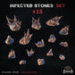 
15pc Infected Stone Minis for Dungeons and Dragons 28mm/32mm Basing Bits DnD Scatter Terrain Scenery Scatter D&D TTRPG Basing Material - ZbW