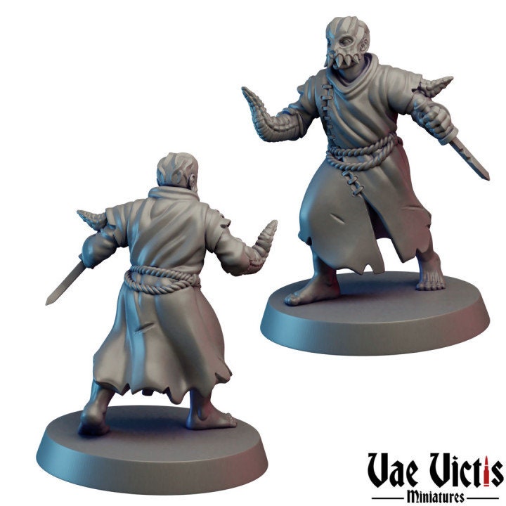 11pc Mutant Cultist Miniatures DnD Dungeons and Dragons Cultist Army for Tabletop games D&D War Games by Vae Victis Miniatures