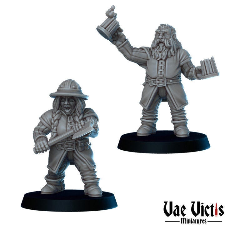 12pc Dwarf Warriors DnD Dungeons and Dragons 28mm/32mm Armoured Guards DnD Fighter DnD Warriors Wargaming Miniature NPCs Scatter Corpse