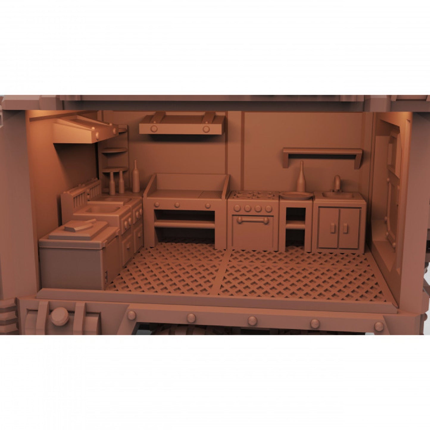 Food Truck 28mm 32mm   Pathfinder Vehicle  DnD  D&D Modern Fantasy Miniature Food Kitchen