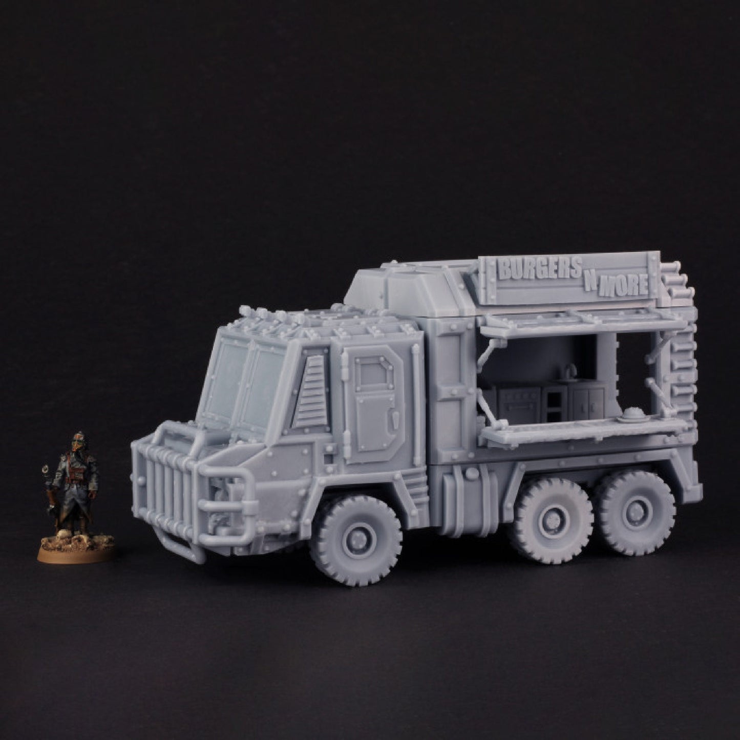 Food Truck 28mm 32mm   Pathfinder Vehicle  DnD  D&D Modern Fantasy Miniature Food Kitchen