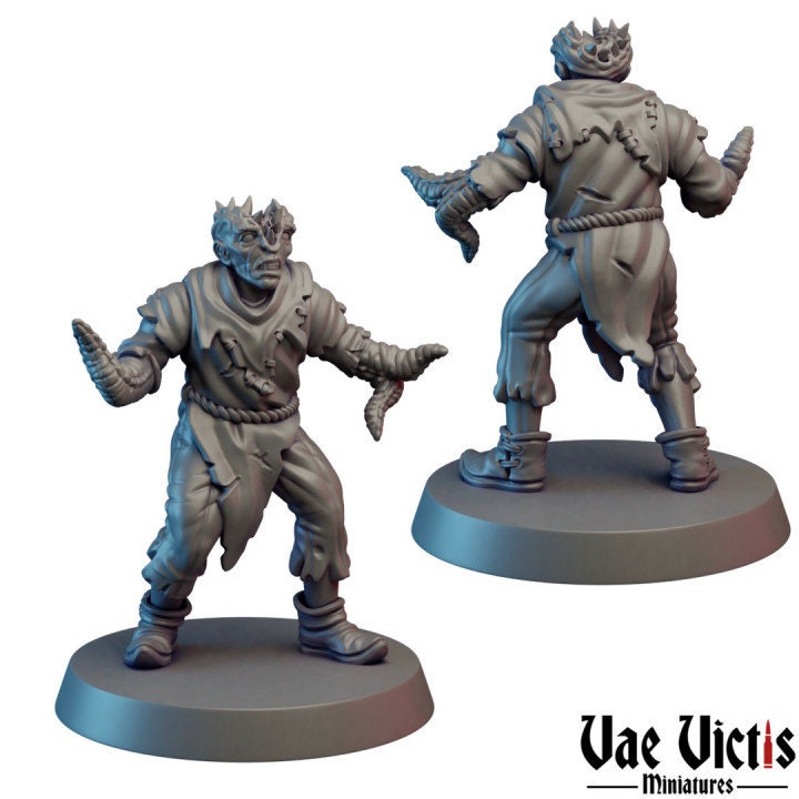 11pc Mutant Cultist Miniatures DnD Dungeons and Dragons Cultist Army for Tabletop games D&D War Games by Vae Victis Miniatures