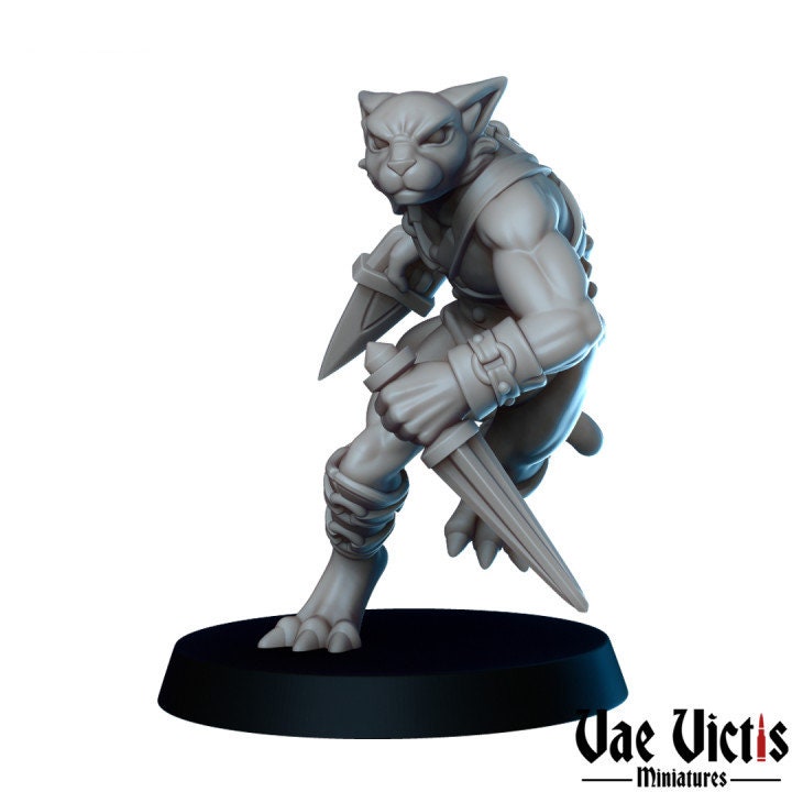 6pc Gladiator Miniature Set DnD Dungeons and Dragons TTRPG Fantasy Champions Elf Miniature Goliath DnD Tabaxi and Human figurines 28mm 32mm