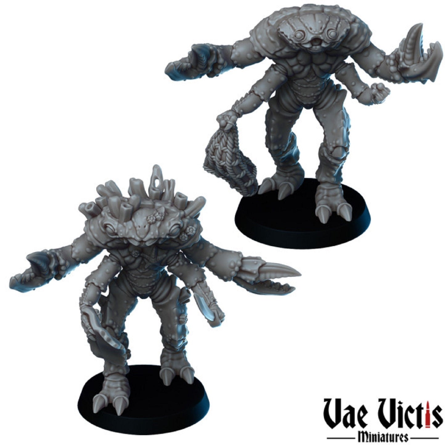 7pc Crab Folks DND Miniature Set Dungeons and Dragons D&D DnD Monsters Crabfolk Miniatures Pathfinder Fantasy Wargaming Miniatures