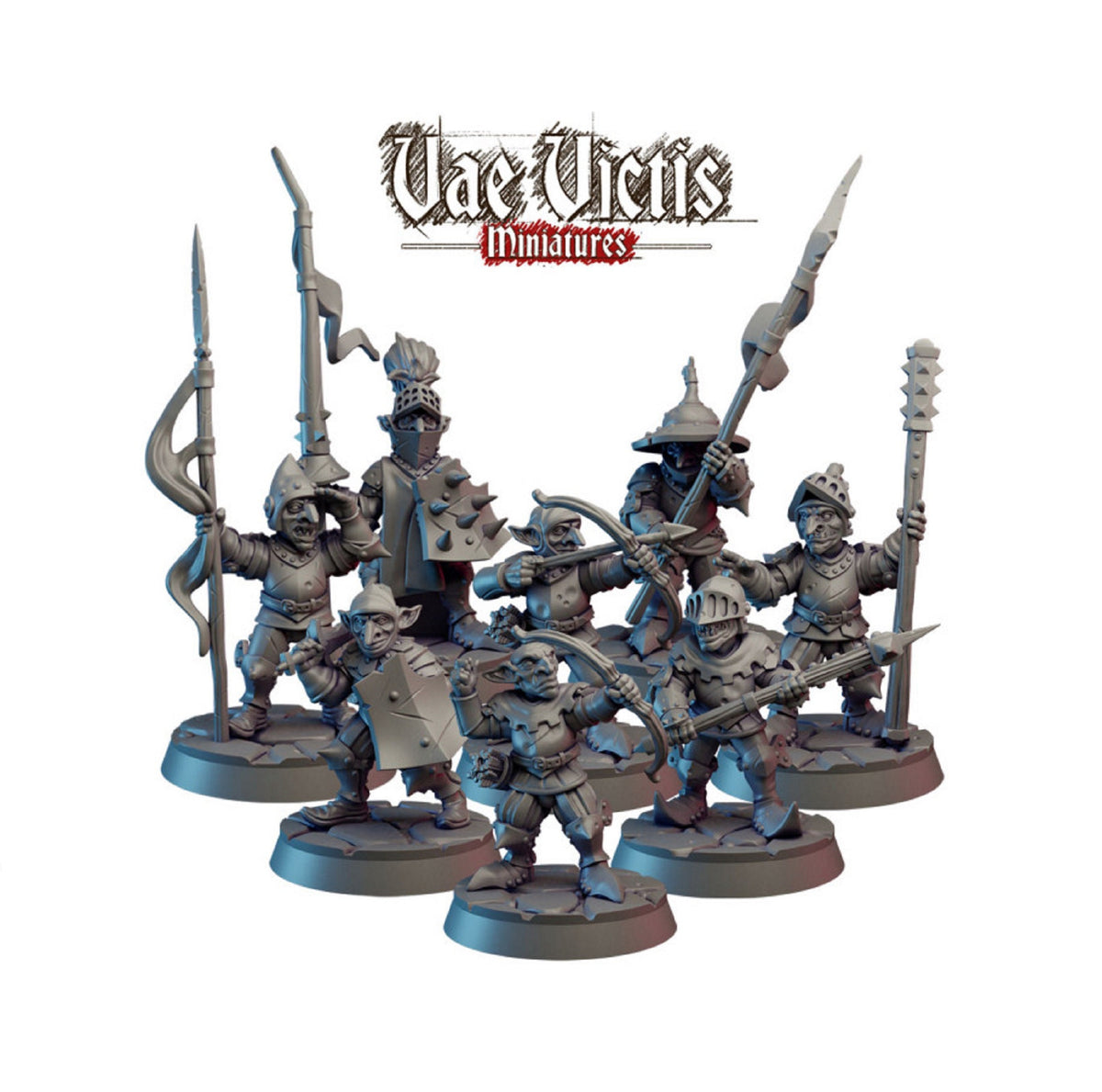 
8pc Goblin Guard Set DnD Dungeons and Dragons 28mm/32mm RPG Wargame Miniature Set Pathfinder Fantasy Miniatures Goblin Figurines