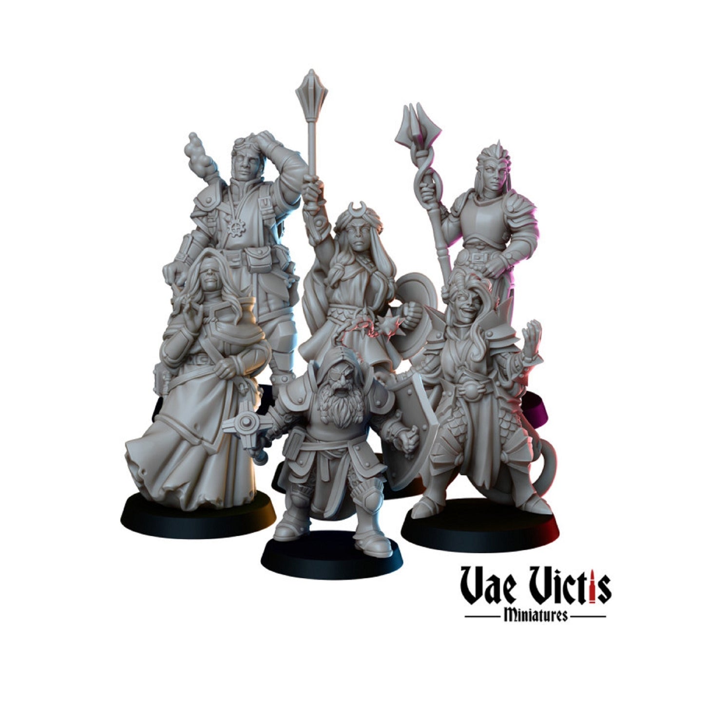 Cleric Crusade Army Squad set of 6 DnD Miniature Holy Army for Tabletop games D&D War Games by Vae Victis Miniatures