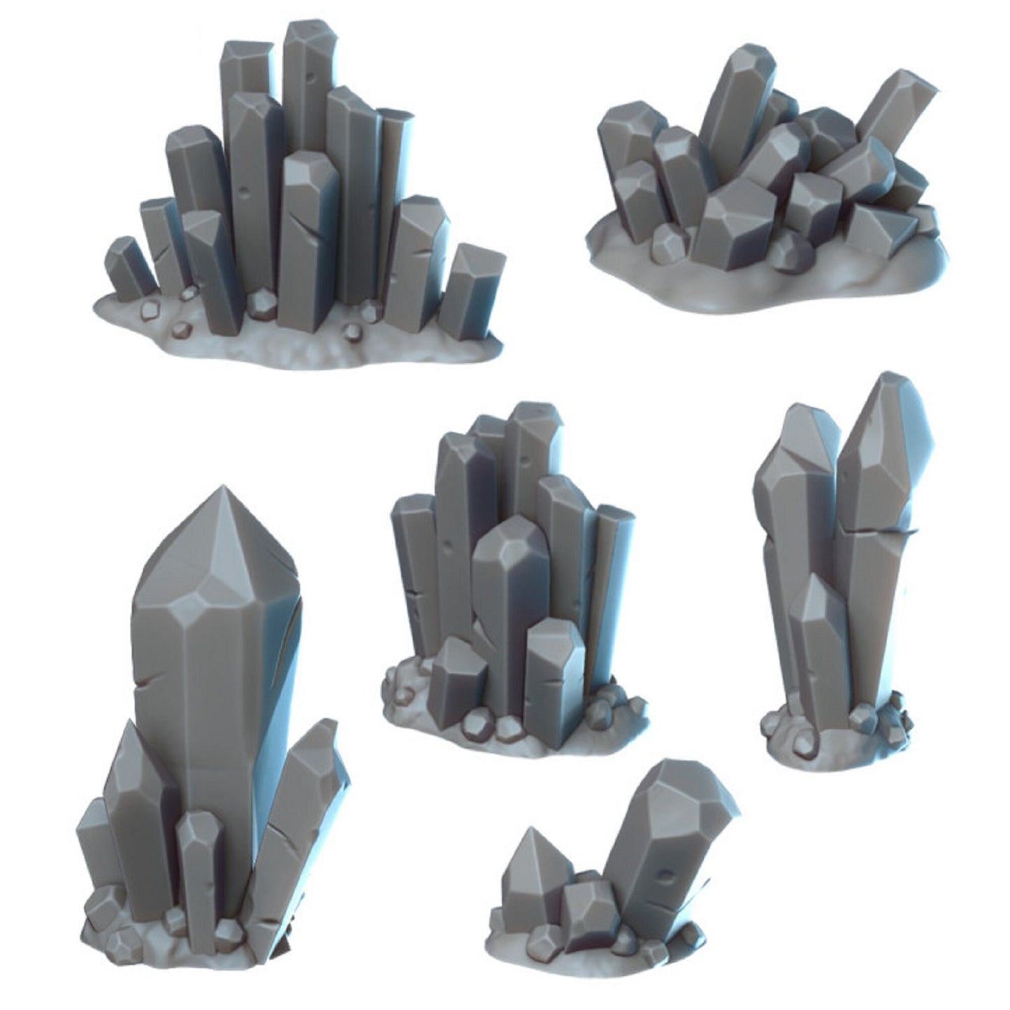 10pc Crystals Miniature Set for DnD Dungeons and Dragons Tabletop RPG Scenery Scatter Terrain Fantasy D&D Pathfinder 28mm/32mm Crystals