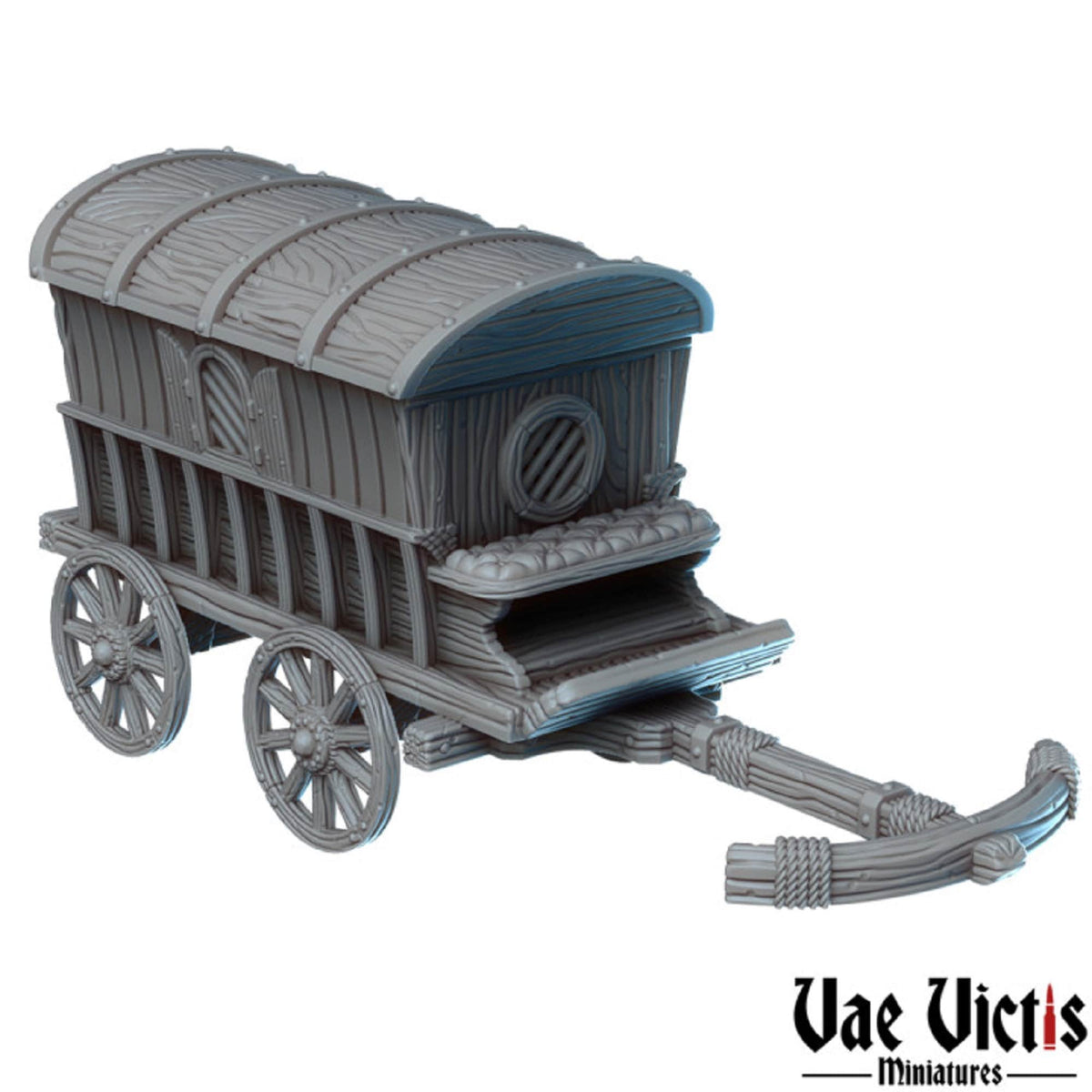 
Merchant Wagon Miniature DnD Dungeons and Dragons 28mm/32mm Wagon 3D Printed Miniature for TTRPGs Wargames Dioramas Traveler Caravan Cart